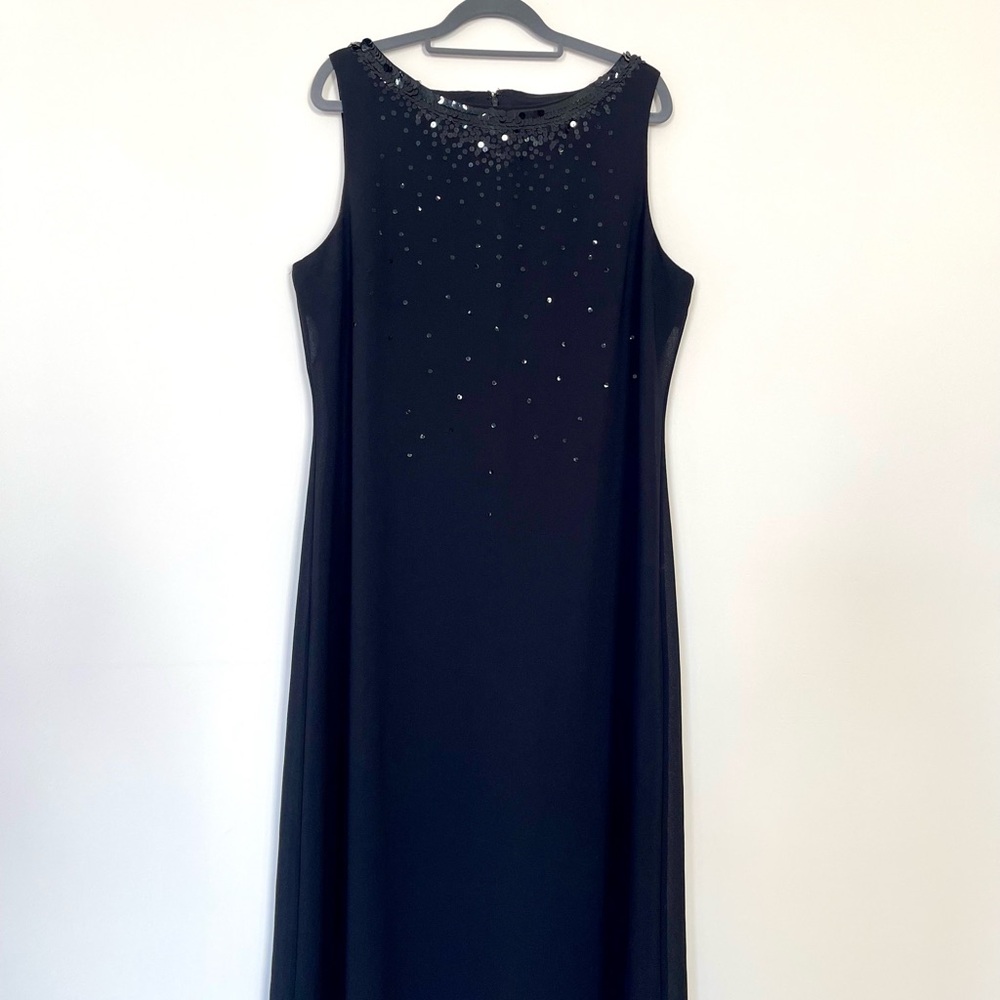 Patra Black Midi Dress with Embellished Bodice